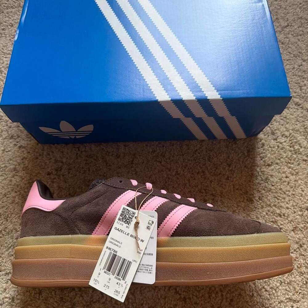 adidas Gazelle Bold W Brown Pink Platform Sneakers